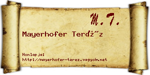 Mayerhofer Teréz névjegykártya